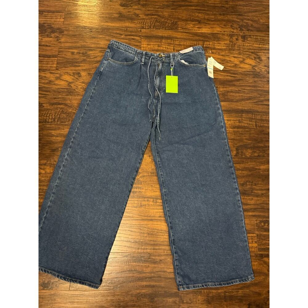 Sam Edelman Womens Blue Medium Wash Pocket Denim Wide-Leg Jeans Size 31 - Picture 1 of 8